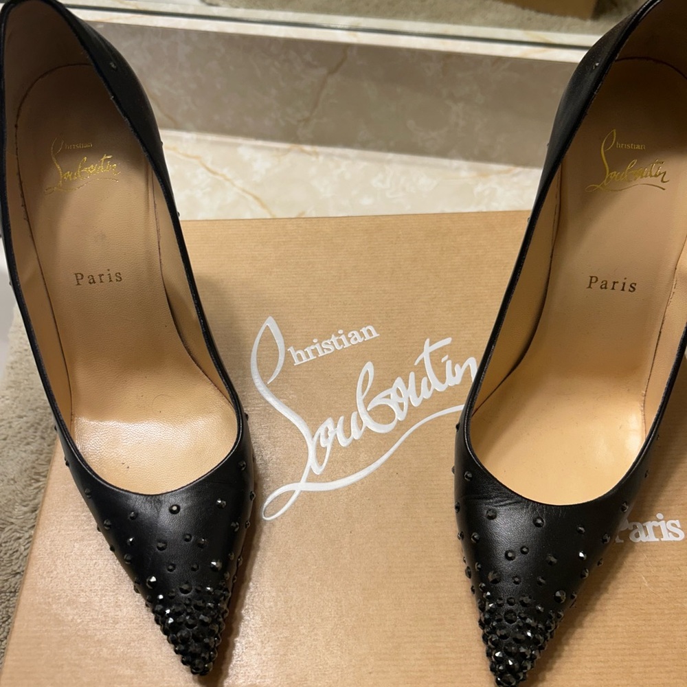 Christian Louboutin Black Studded Heels
